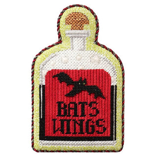 Poison Bottle   Bats Wings with Stitch Guide Painted Canvas Kirk & Bradley 
