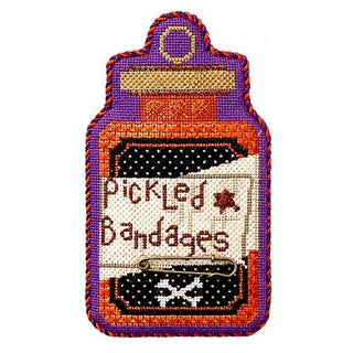 Poison Bottle   Pickled Bandages with Stitch Guide Painted Canvas Needlepoint.Com 
