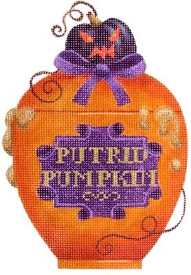 Poison Bottle   Putrid Pumpkin Painted Canvas Kirk & Bradley 
