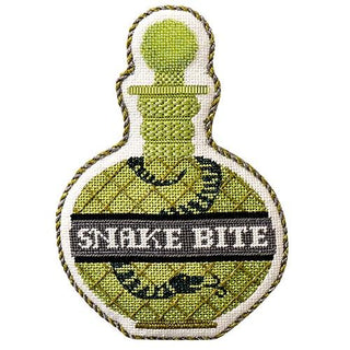 Poison Bottle   Snake Bite with Stitch Guide Painted Canvas Needlepoint.Com 
