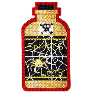 Poison Bottle   Spiders Legs with Stitch Guide Painted Canvas Kirk & Bradley 
