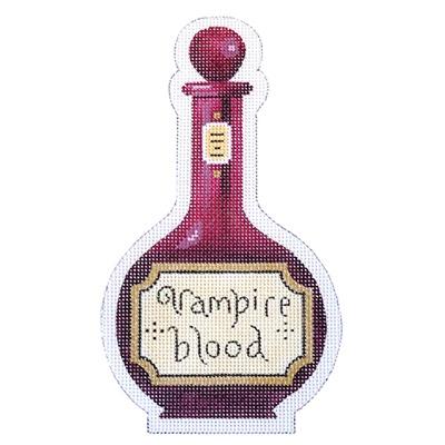 Poison Bottle - Vampire Blood on 18 with Stitch Guide Painted Canvas Kirk & Bradley 