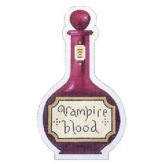 Poison Bottle   Vampire Blood on 18 with Stitch Guide Painted Canvas Kirk & Bradley 
