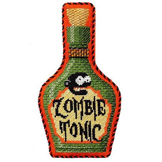 Poison Bottle   Zombie Tonic with Stitch Guide Painted Canvas Needlepoint.Com 

