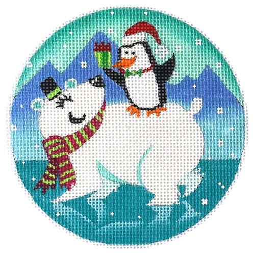 Polar and Penguin Painted Canvas Alice Peterson Company 