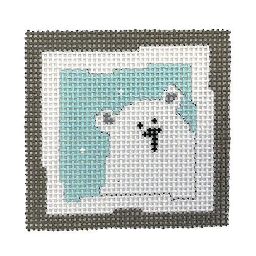 Polar Bear - Aqua Painted Canvas Pippin 