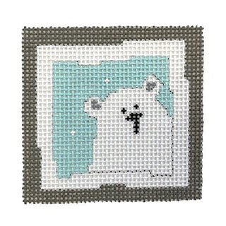 Polar Bear   Aqua Painted Canvas Pippin 
