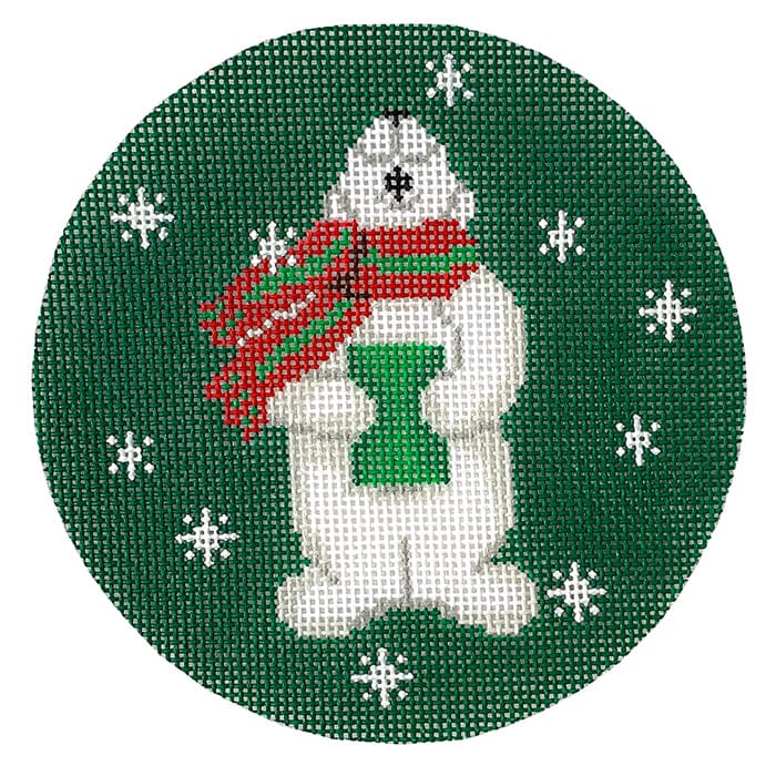 Polar Bear Caroling Painted Canvas CBK Needlepoint Collections  - 1
