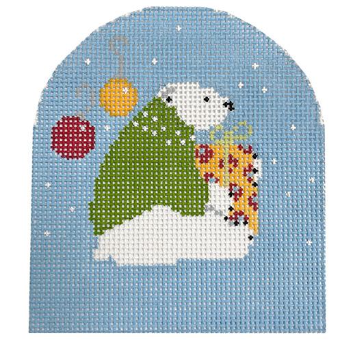 Polar Bear Party - Green Sweater Painted Canvas Pippin 