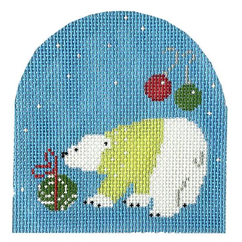 Polar Bear Party - Lime Sweater Painted Canvas Pippin 