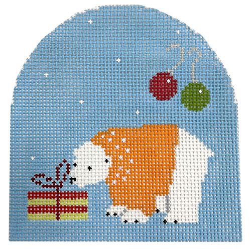 Polar Bear Party - Orange Sweater Painted Canvas Pippin 