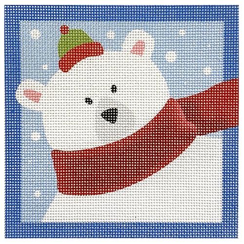 Polar Bear Square Painted Canvas Pepperberry Designs  - 1