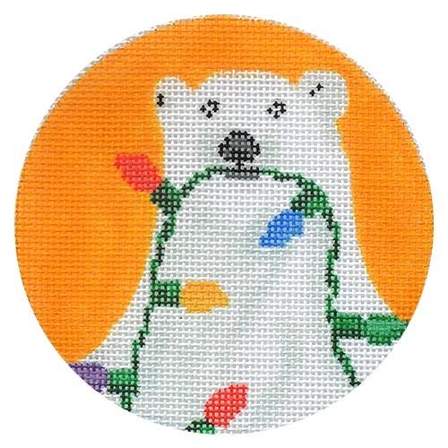 Polar Bear with Lights Painted Canvas Scott Church Creative 