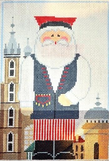 Polish Santa Painted Canvas Kathy Schenkel Designs 