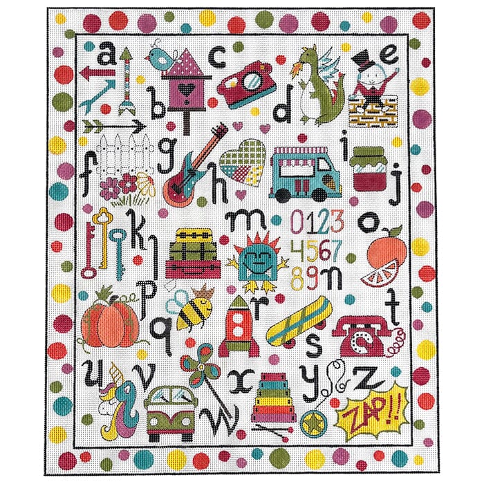 Polka Dot Alphabet Painted Canvas Alice Peterson Company  - 1