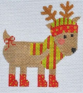 Polka Dot Reindeer Painted Canvas Danji Designs  - 1
