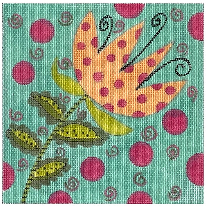 Polka Dot Tulip Painted Canvas ditto! Needle Point Works  - 1