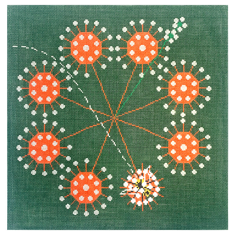 Pollinating Flower Painted Canvas Charley Harper  - 1