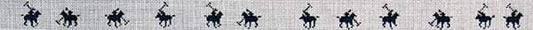Polo Belt - Diagonal View - Navy Horses Painted Canvas The Meredith Collection 