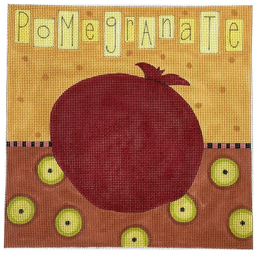 Pomegranate Fruit Painted Canvas ditto! Needle Point Works 