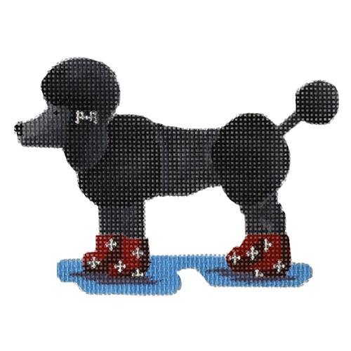 Poodle in Boots Painted Canvas Madeleine Elizabeth 