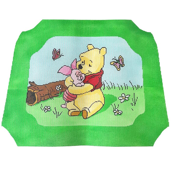 Pooh and Friends Child's Rocking Chair Painted Canvas Susan Battle Needlepoint  - 1