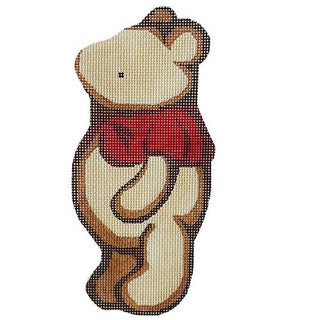 Pooh Bear Ornament Painted Canvas Silver Needle 

