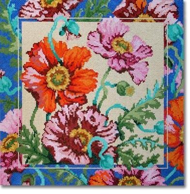 Poppies Painted Canvas CBK Needlepoint Collections 