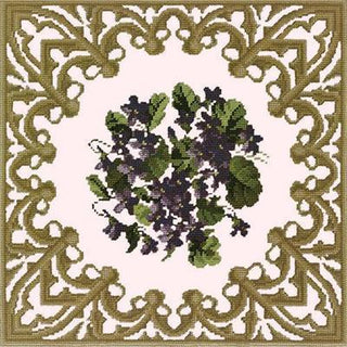 Posy of Violets Needlepoint Kit Kits Elizabeth Bradley Design Cream 

