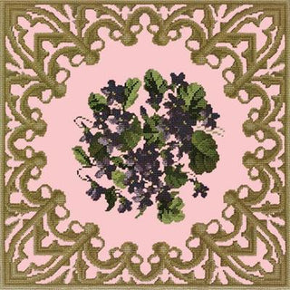 Posy of Violets Needlepoint Kit Kits Elizabeth Bradley Design Pale Rose 
