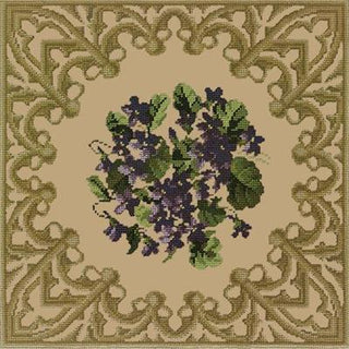 Posy of Violets Needlepoint Kit Kits Elizabeth Bradley Design Sand 
