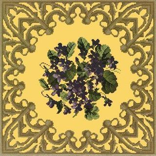 Posy of Violets Needlepoint Kit Kits Elizabeth Bradley Design Sunflower Yellow 
