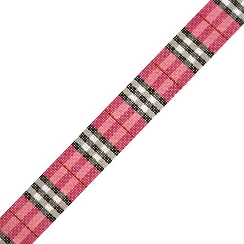 Preppie Plaid Belt   Pink Painted Canvas The Meredith Collection  - 1