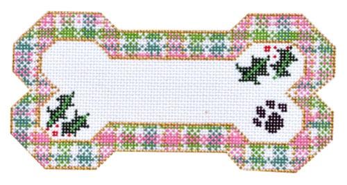 Preppy Plaid Bone Ornament Painted Canvas Danji Designs 
