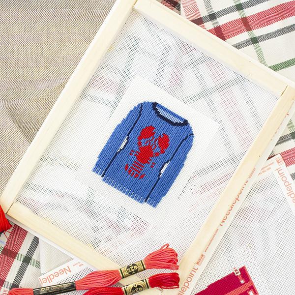 Preppy Sweater Printed Canvas Needlepoint To Go 