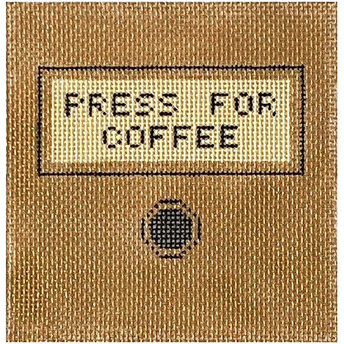 Press for Coffee Painted Canvas SilverStitch Needlepoint  - 1