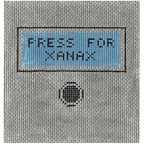 Press for Xanax Painted Canvas SilverStitch Needlepoint  - 1
