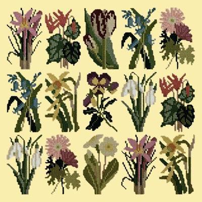 Primavera Needlepoint Kit Kits Elizabeth Bradley Design Butter Yellow 
