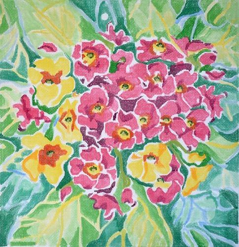 Primrose Garden Painted Canvas Jean Smith 