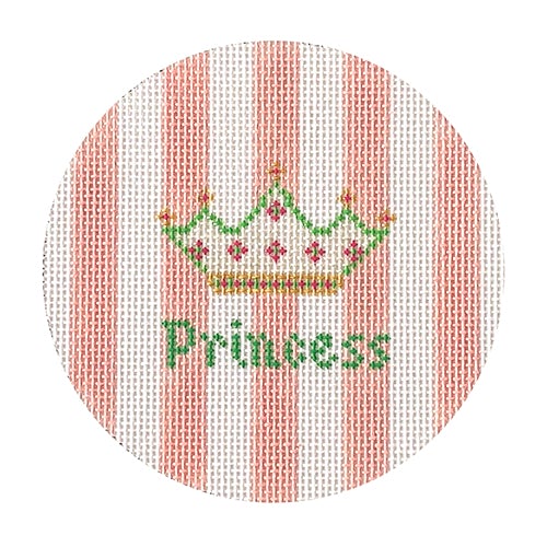 Princess Round on Stripes Painted Canvas Kangaroo Paw Designs 