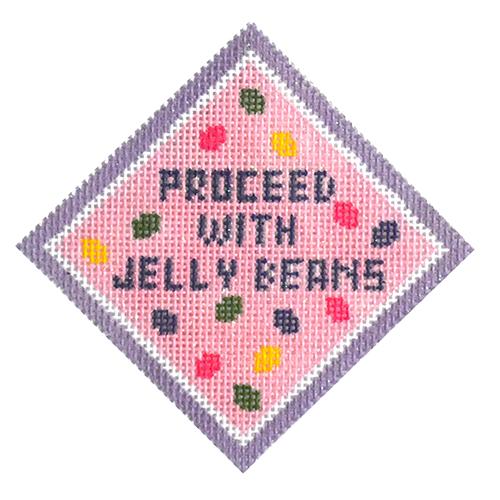 Proceed with Jelly Beans Ornament Painted Canvas Kimberly Ann Needlepoint 