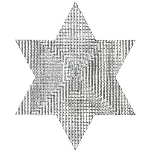 Promise Star - Silver Star of David Painted Canvas Whimsy & Grace 