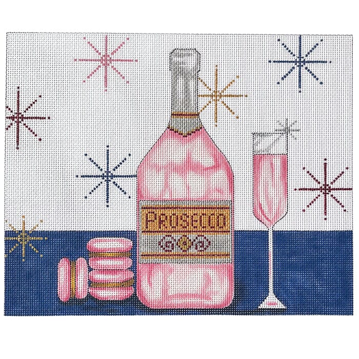 Prosecco and Macaroons Painted Canvas Alice Peterson Company  - 1