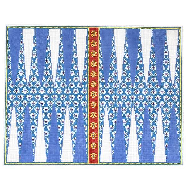 Provence Backgammon Board Painted Canvas Anne Fisher Needlepoint LLC 
