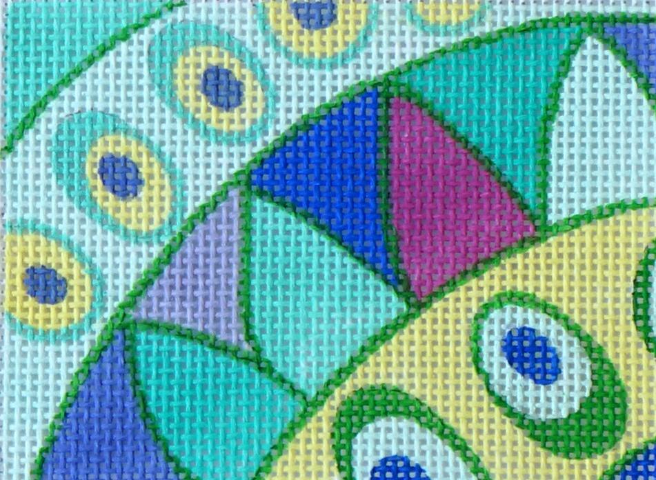 Pucci Waves & Dots - Blues, Greens & Purples Painted Canvas Kate Dickerson Needlepoint Collections 
