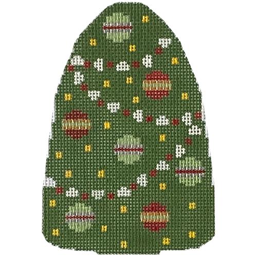Pudgy Christmas Tree Ornament Painted Canvas Labors of Love Needlepoint  - 1