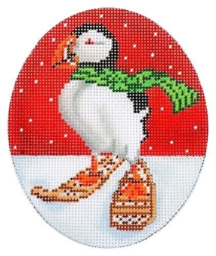 Puffin in Snowshoes Painted Canvas Scott Church Creative 