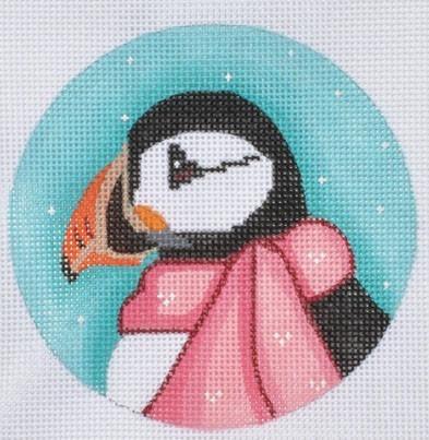 Puffin Ornament Painted Canvas Danji Designs  - 1