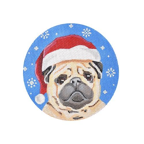 Pug Santa Painted Canvas Pepperberry Designs 