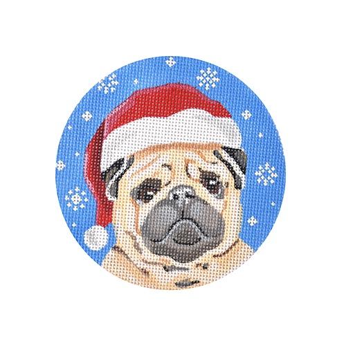 Pug Santa Painted Canvas Pepperberry Designs 
